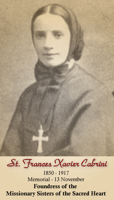 ST FRANCES XAVIER CABRINI PRAYER CARD